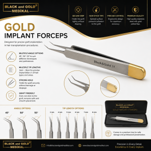 Gold Graft Implant Forceps